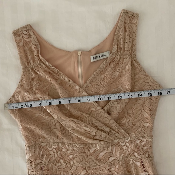 50s-60s Vintage Style Sleeveless Lace Swing Party Dress - Picture 8 of 12